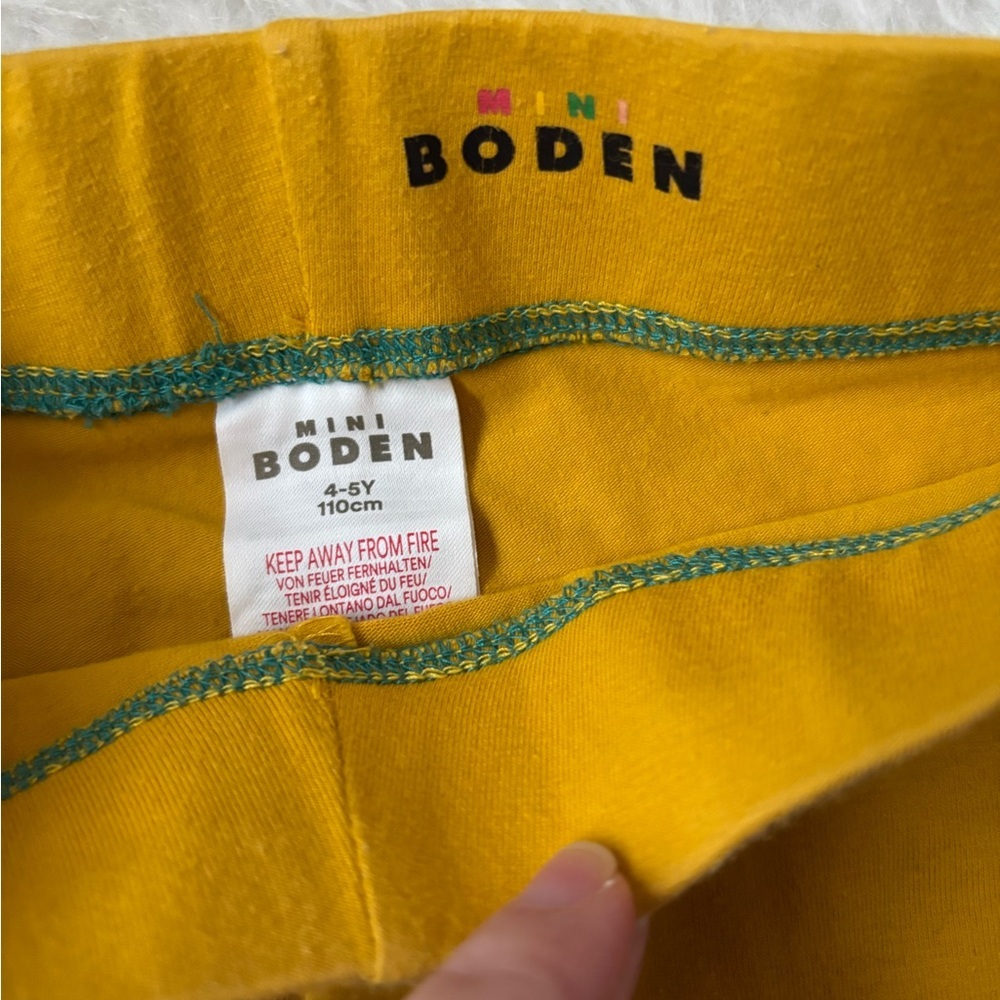 Mini Boden Red and Yellow Kids Capri Leggings - Picture 2 of 4